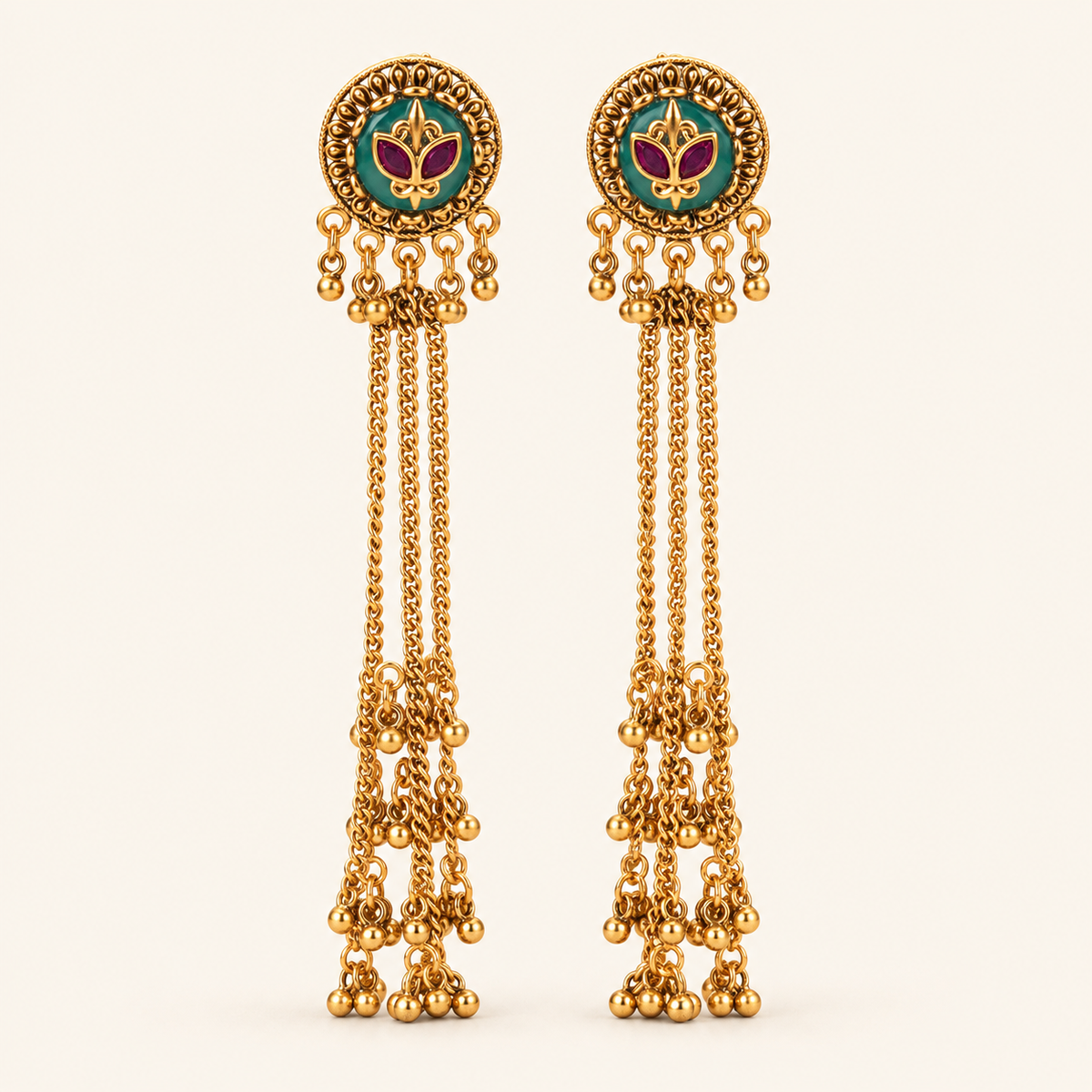 Antique Gold Aarika Latakan Drop Earring