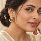 Stunning ball drop kundan antique gold earring