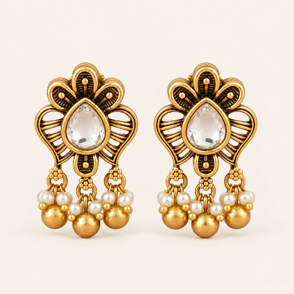 Cute elegant kundan antique earring for women