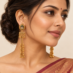 Antique Gold Sunehri Jhalar Danglers