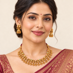 Stunning stone antique gold necklace set