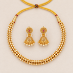 Beautiful pearl gold necklace set