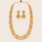 Beautiful two line gold mala set
