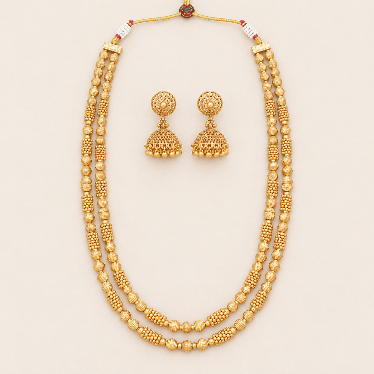 Beautiful two line gold mala set