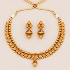 Stunning plain antique gold necklace set