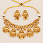 Stunning antique gold choker necklace set