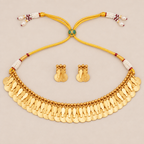 Stunning gold maa lakshmi necklace set