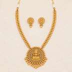 Beautiful maa lakshmi long antique gold necklace
