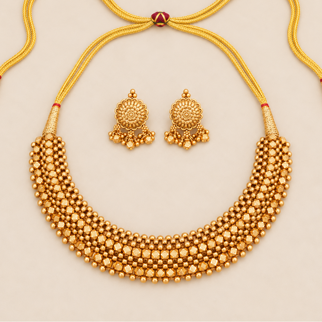 Stunning antique gold necklace set
