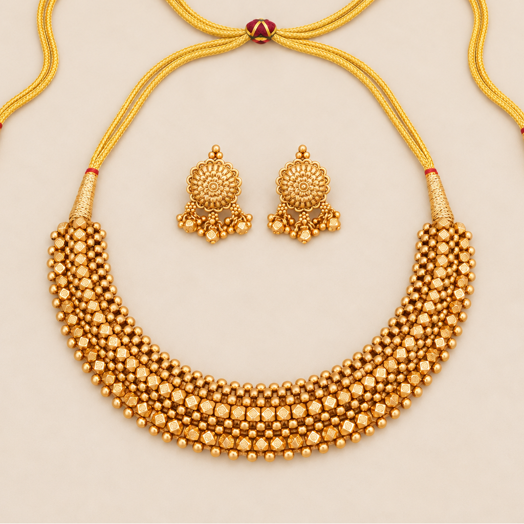 Stunning antique gold necklace set