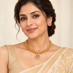 Stunning antique gold floral necklace set