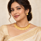 Stunning gold maa lakshmi necklace set