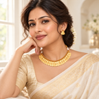 Stunning gold maa lakshmi necklace set