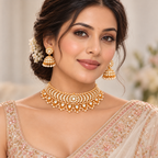 Stunning Kundan Choker Set with Pearl Drops