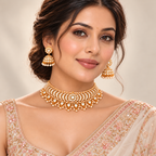 Stunning Kundan Choker Set with Pearl Drops