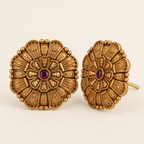 Antique Gold Plated Stone Stud
