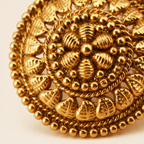Antique Gold Round Plated Plain Stud Earring