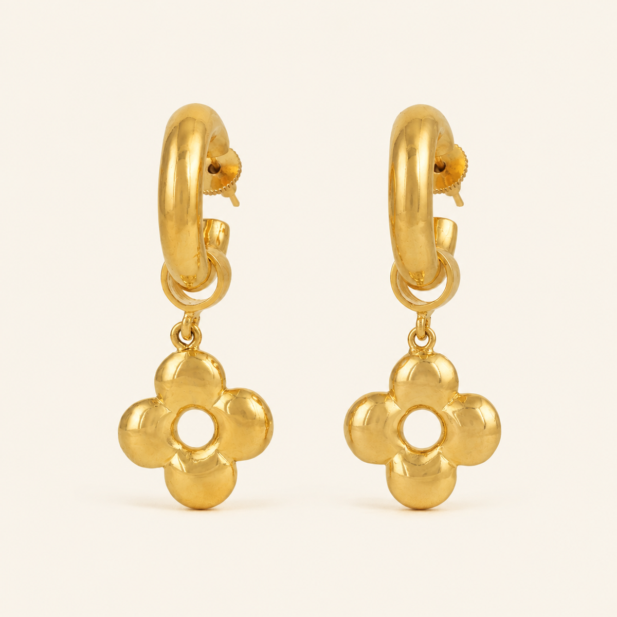 Long gold plated demi fine earring