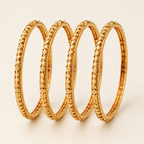 Gold Plated Plain Bangle Set (Set of 4)