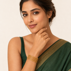 Gold Plated Plain Bangle Set (Set of 4)