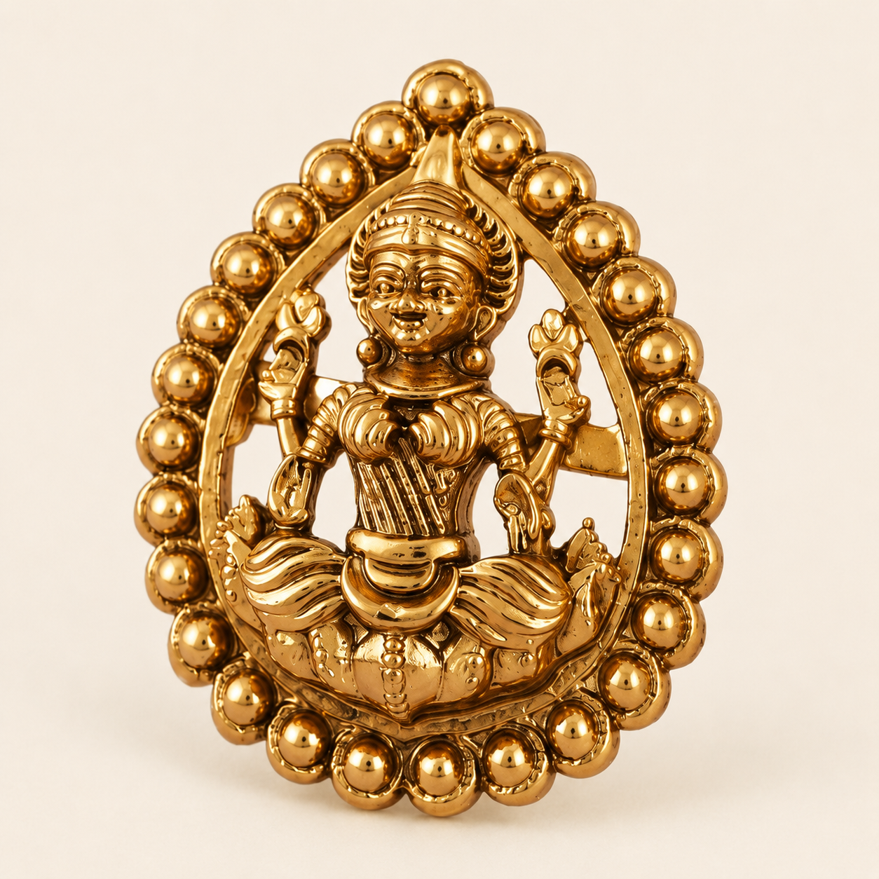 Antique Gold Small Lakshmi Stud Earring I Temple Jewellery