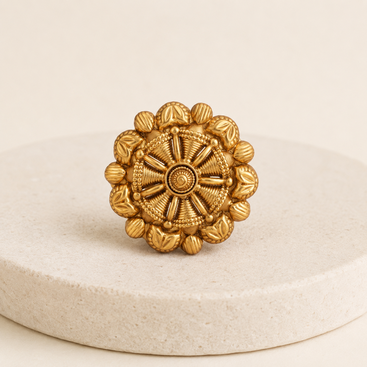 Antique Gold Plain Stud Earring