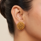 Antique Gold Plain Stud Earring