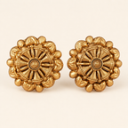 Antique Gold Plain Stud Earring