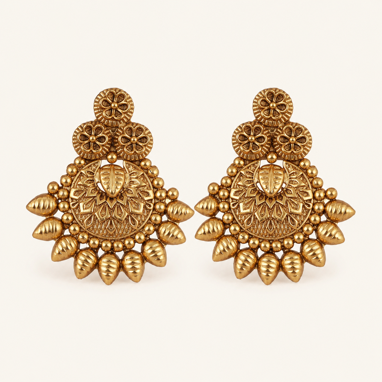 Antique Gold Plated Plain Stud