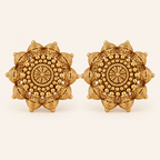Antique Gold Plain Stud Earring