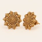 Antique Gold Plain Stud Earring