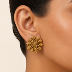 Antique Gold Plain Stud Earring