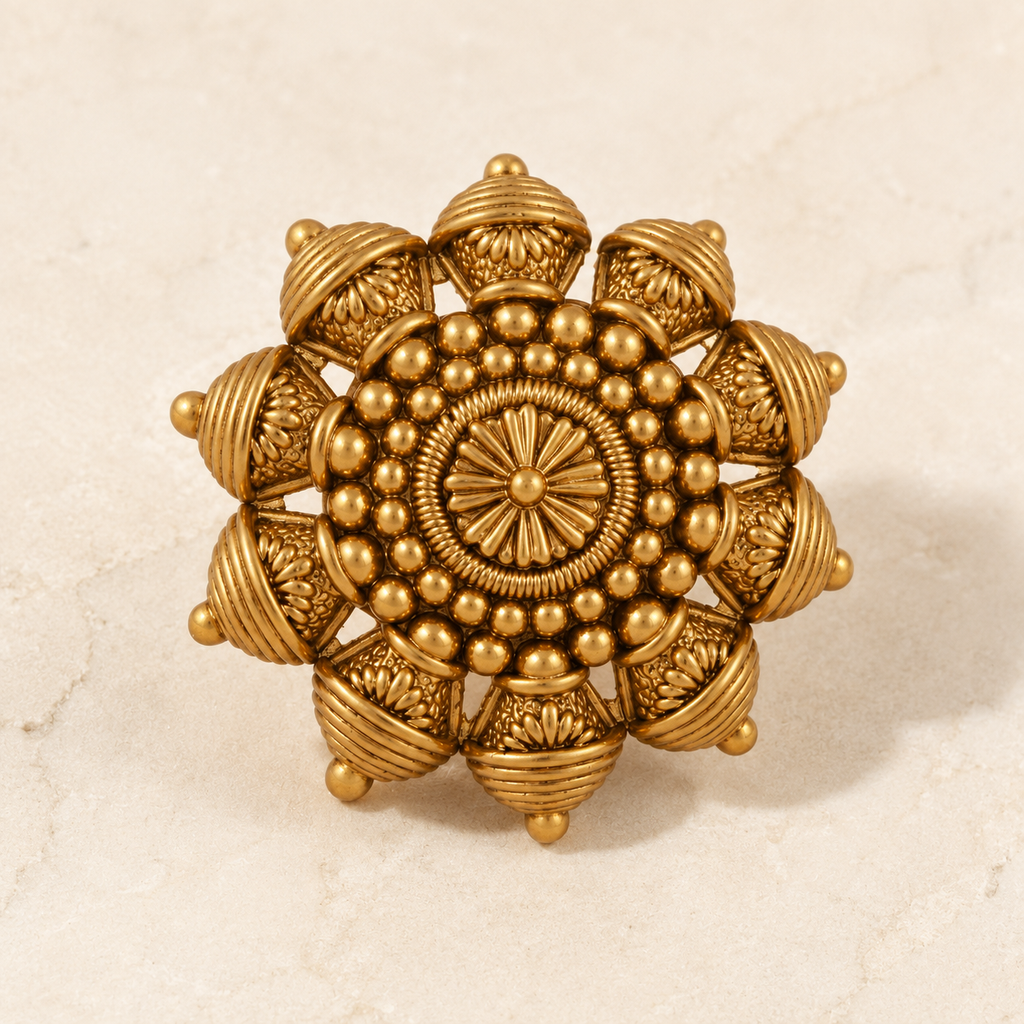 Antique Gold Plain Stud Earring