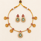 Lakshmi coin grace gold necklace set