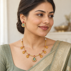 Lakshmi coin grace gold necklace set