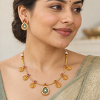 Lakshmi coin grace gold necklace set
