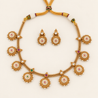 Stunning antique gold pearl necklace set