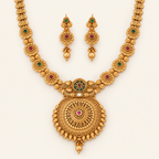 Antique Gold Rajrani Mandala Necklace Set
