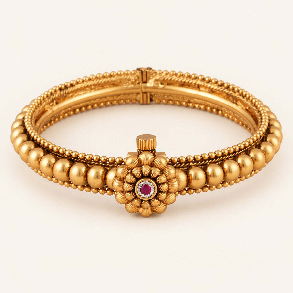 Beautiful traditional antique gold kada bangle