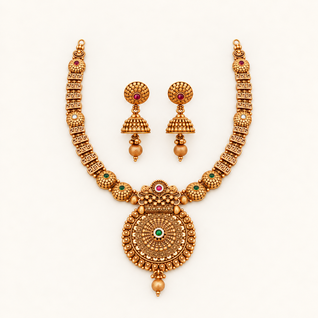 Antique Gold Heritage Necklace Set