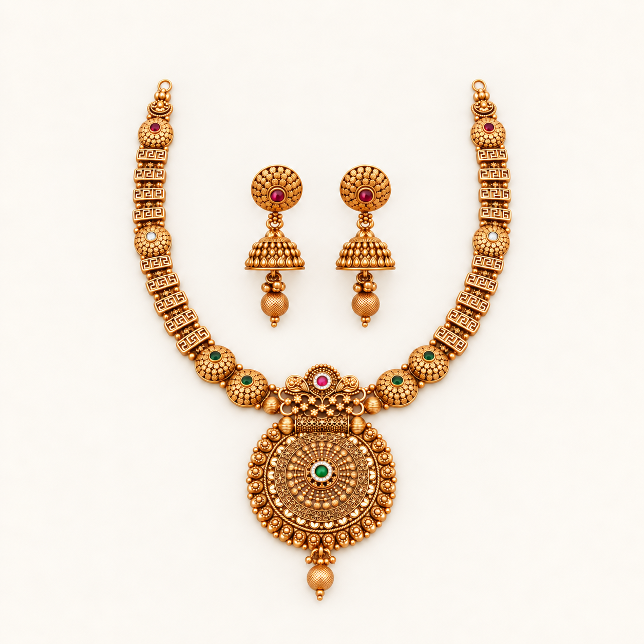Antique Gold Heritage Necklace Set