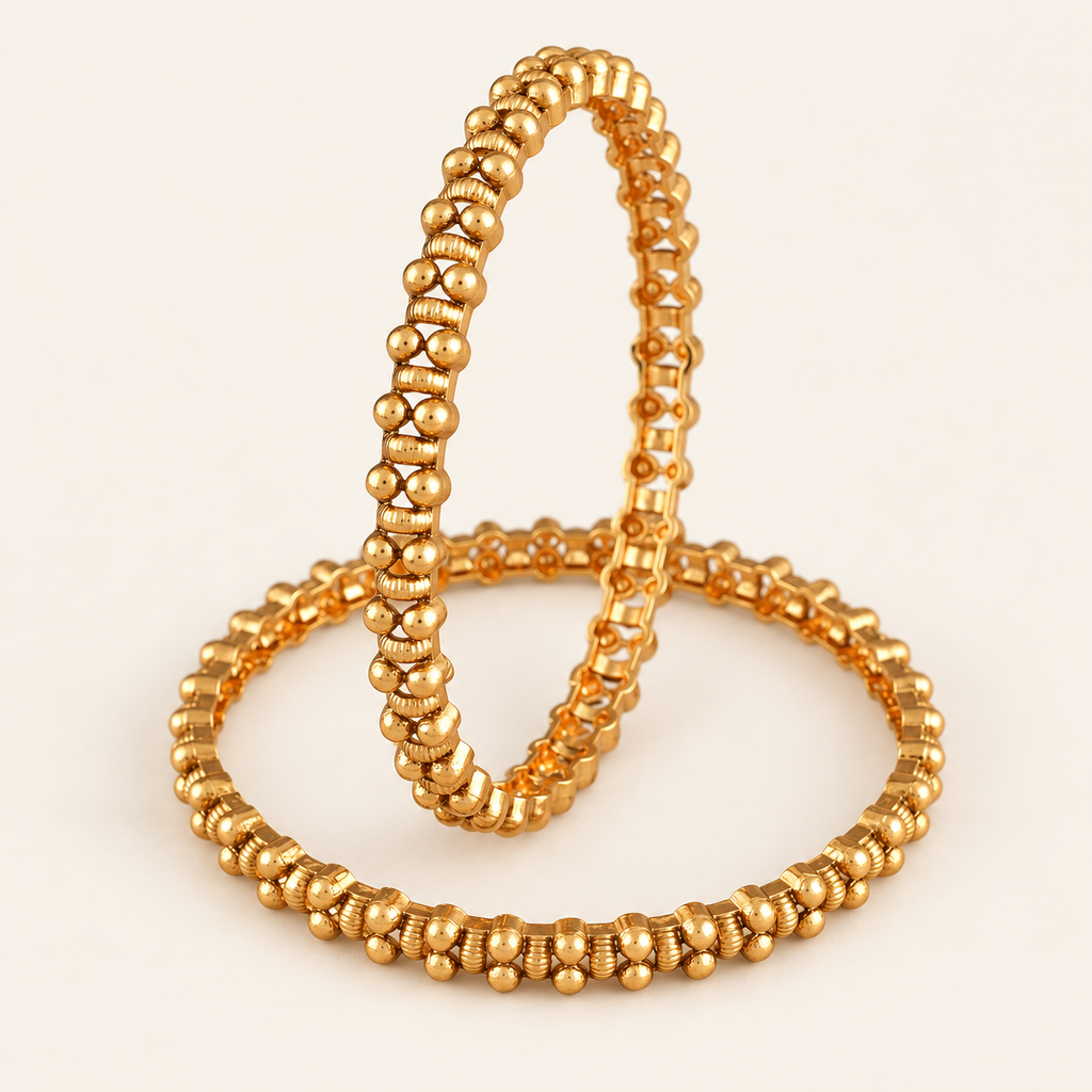 Stunning plain antique gold bangle set for women