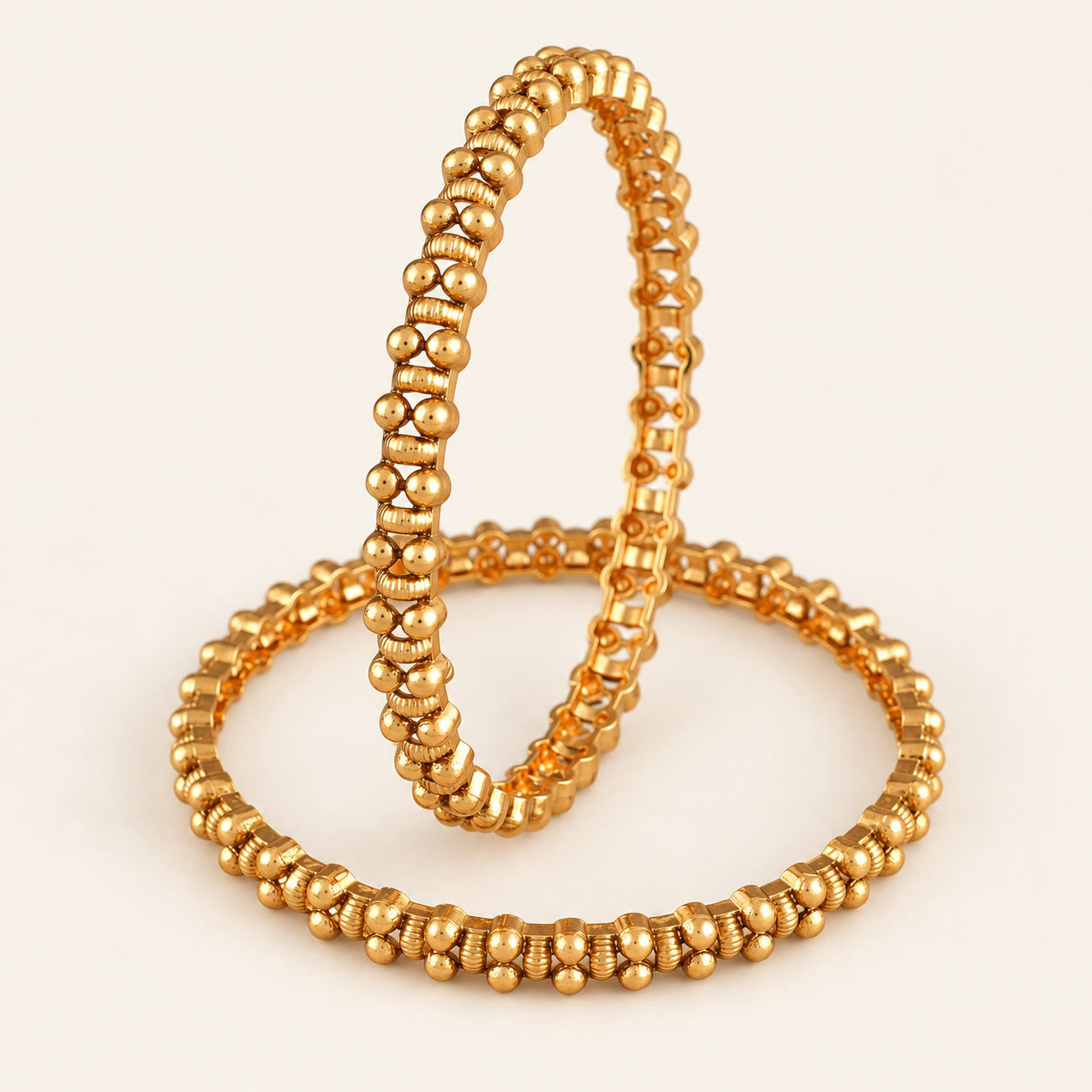 Stunning plain antique gold bangle set for women