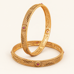 Stunning antique gold ruby traditional bangle set