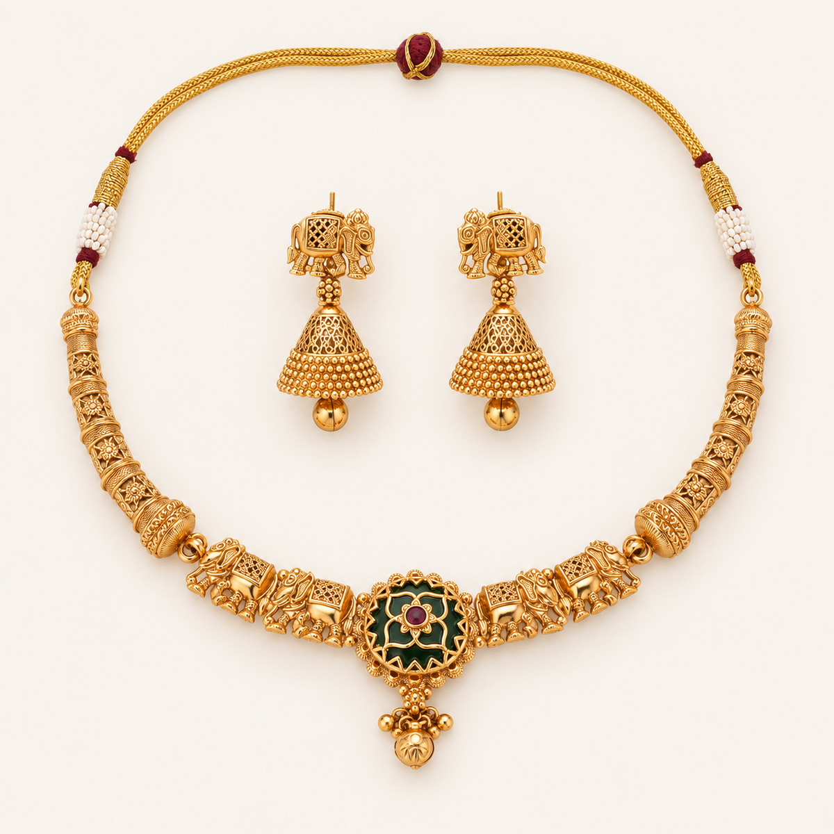 Gold Plated Stone Necklace Set