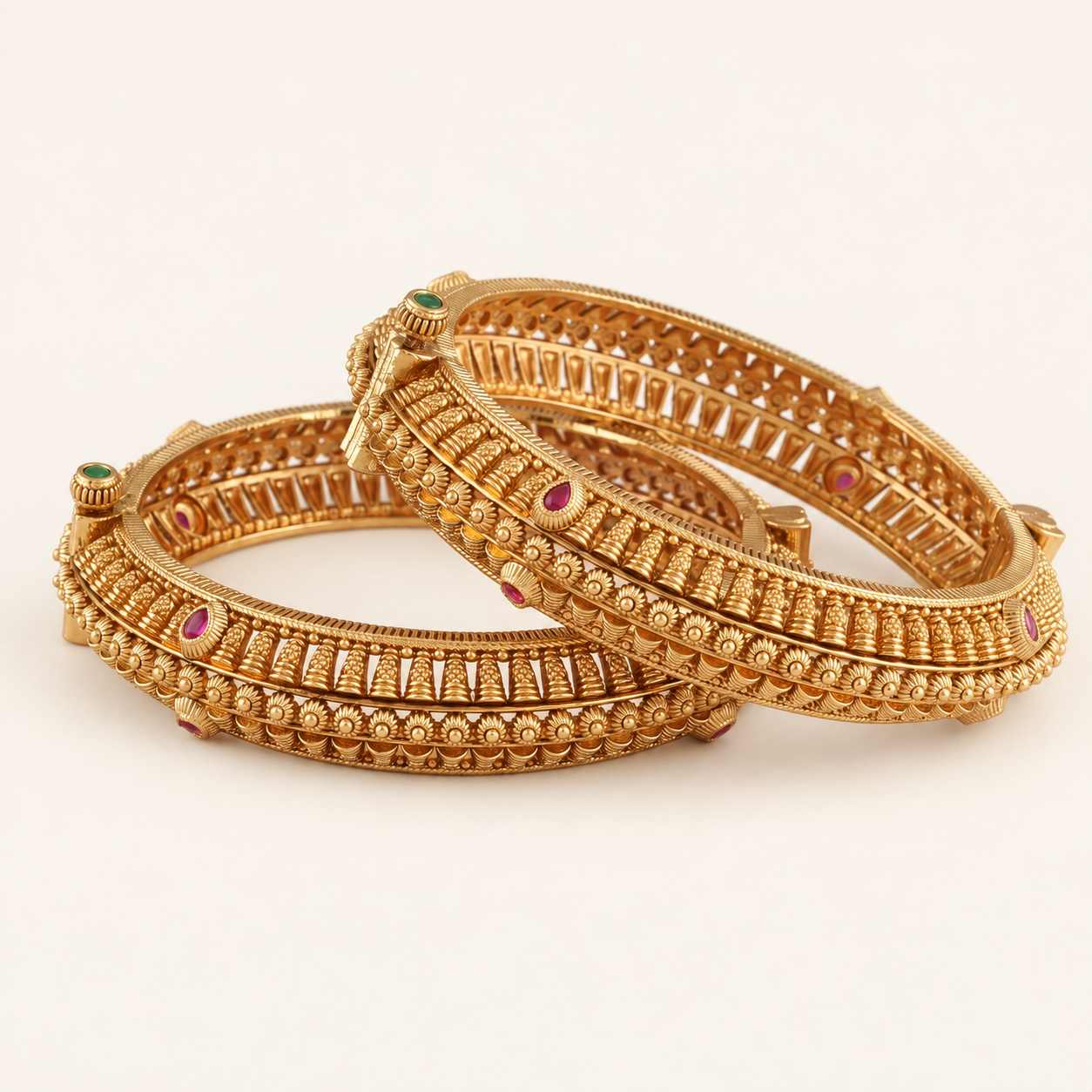 Gold Plated High Bangle Set