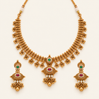 Gold Plated Kundan Stone Necklace Set