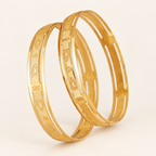 Gold Plated Plain Bangle Set