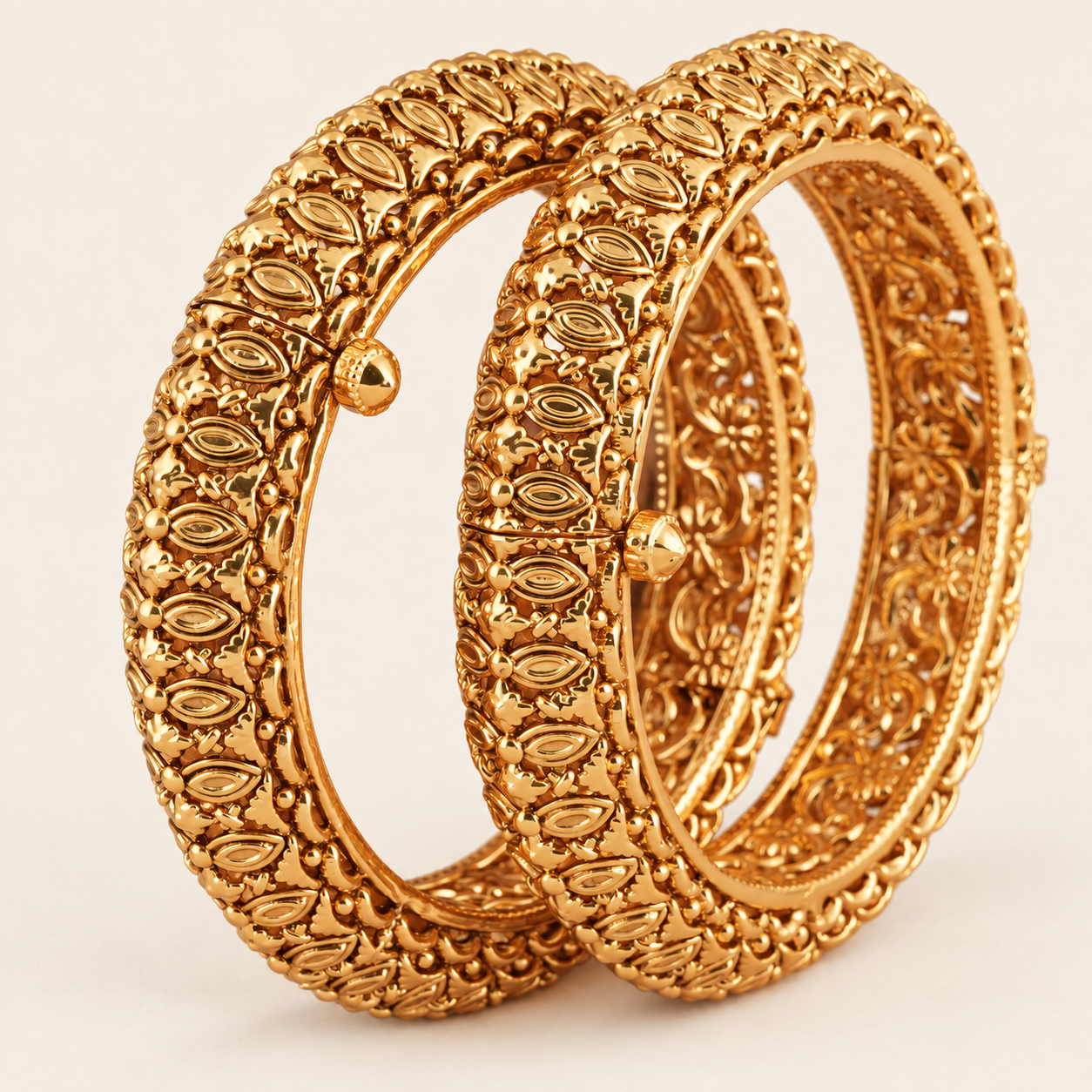 Antique Gold Plain Plated Bangle Set