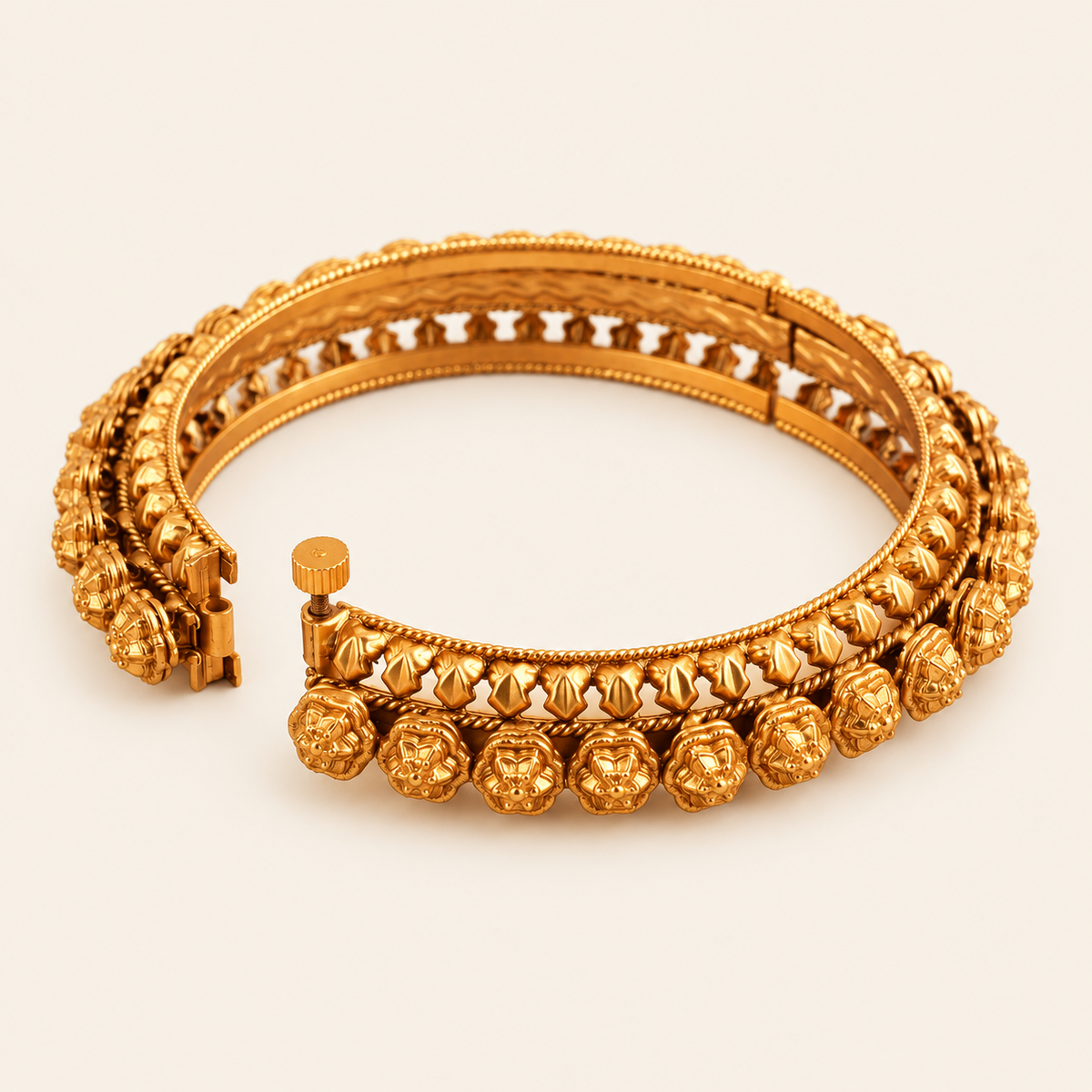 Stunning plain antique gold pacheli kada bangle